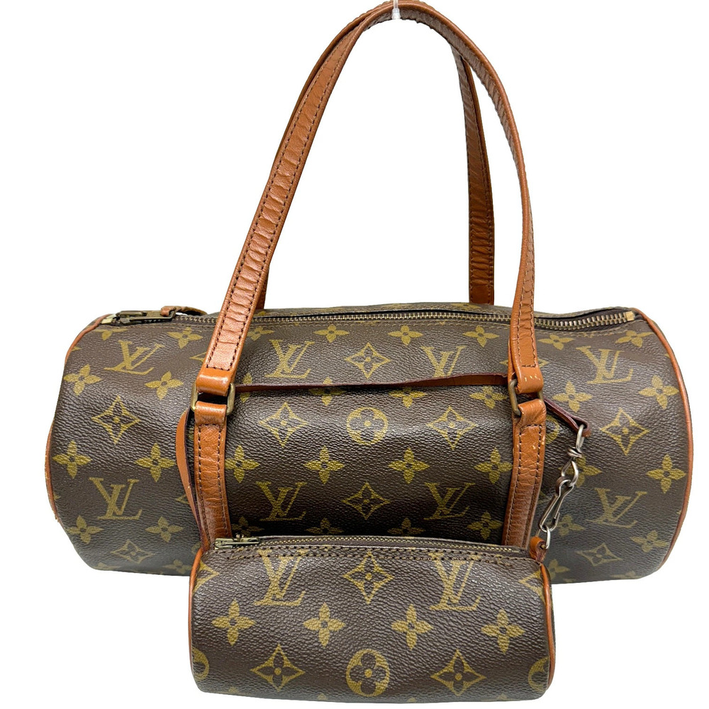 Louis Vuitton Papillon Pouch Monogram Canvas Leather Brown